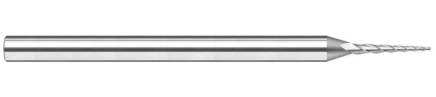 Picture of Harvey Tool 21845 .045 Ball x 2.0 DEG CarbideTaperED EM End Mill Standard Flute Standard Helix Carbide Uncoated Single End Ball NoseBall
